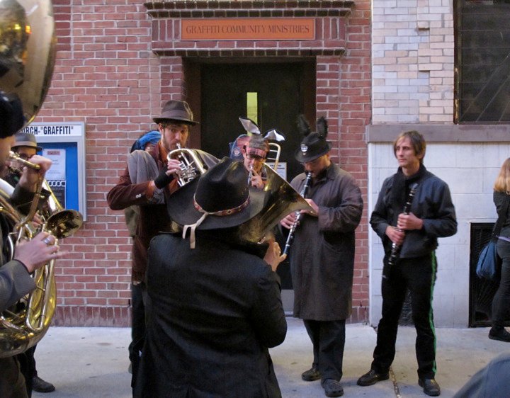 funeral procession music for Michael Shankar, New York City 2010
