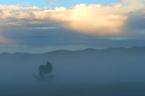 art car on the playa, Christian White photo, Burning Man 2004