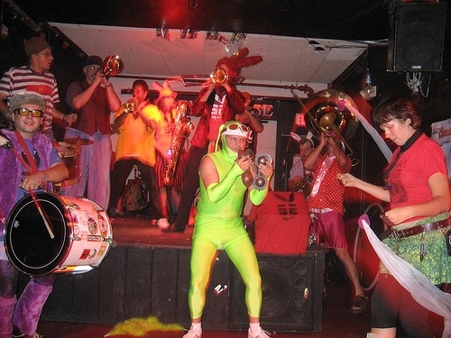 dayglo bunny drummer costume snare drum