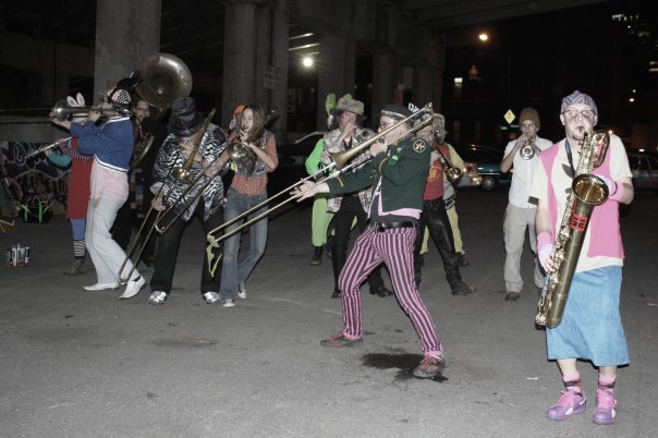 marching band under viaduct at Archeworks Chicago 2009