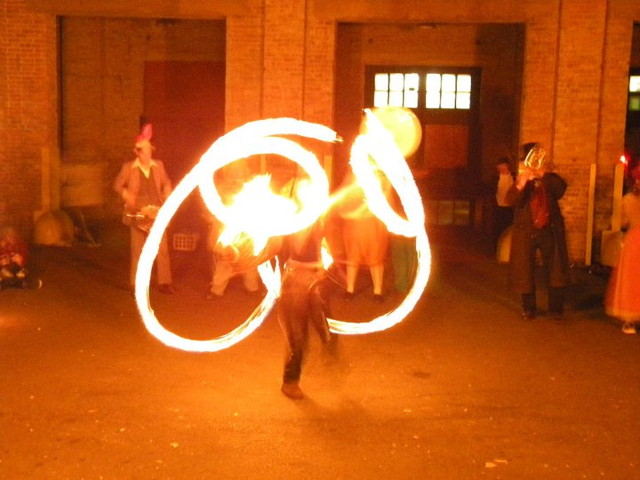 fire spinning at chicago decomp