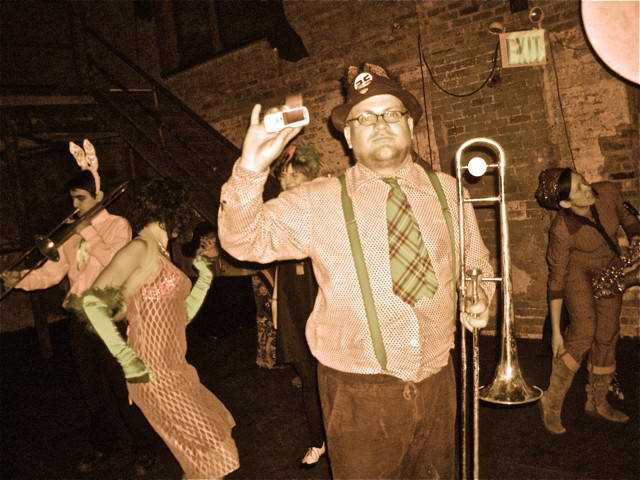 1940's party, swing house, brooklyn, live band ee and hungry march band, 2010