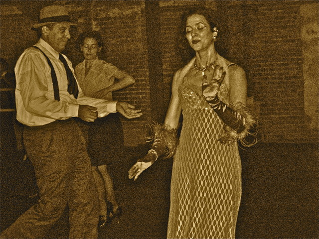 swing dancers in new york city HONK 2010 tour marching band