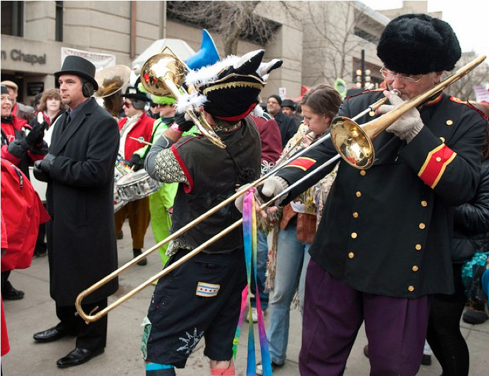 wisconsin state capitol march, 2011, marching band madison